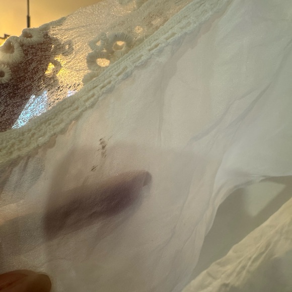 Nicole Italy NWT Pure Silk Boho Lace Mini Dress Tunic Cream M - Picture 9 of 10